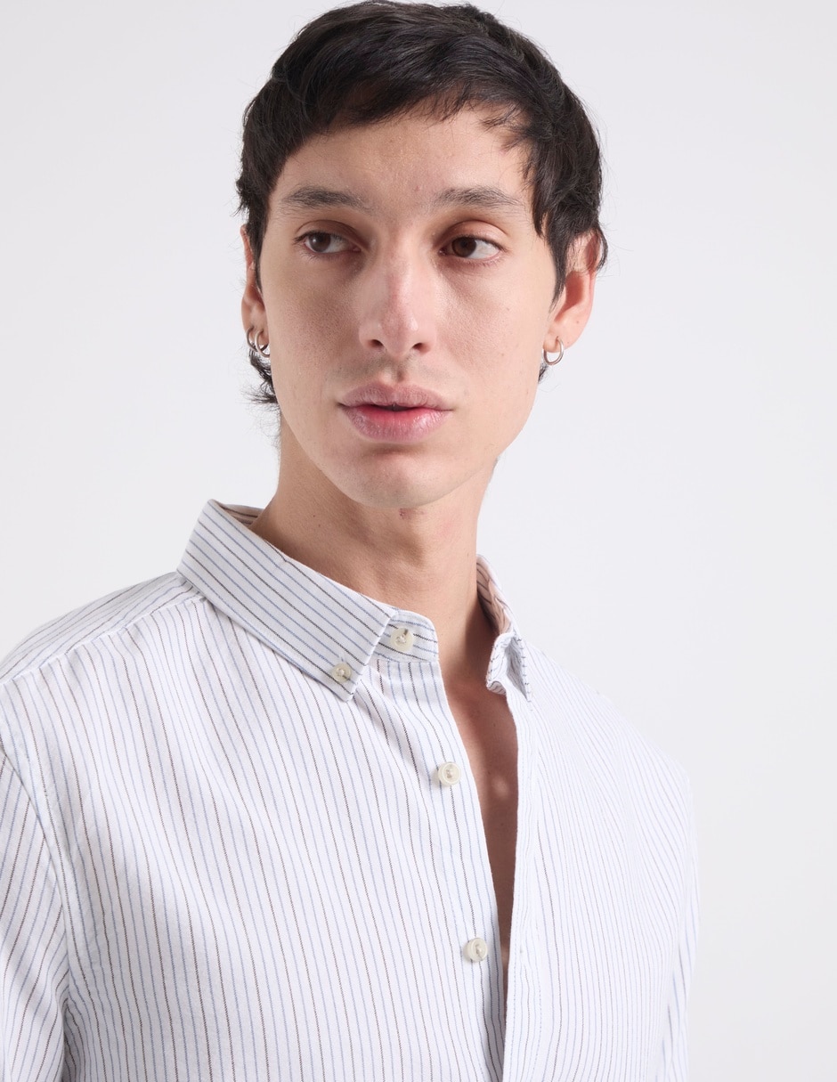 Camisa casual de algodón manga larga para hombre 4