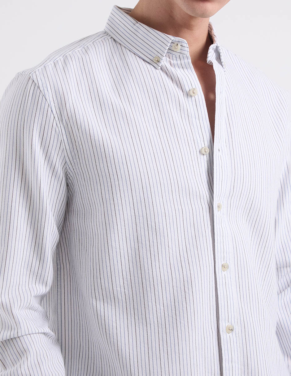 Camisa casual de algodón manga larga para hombre 5