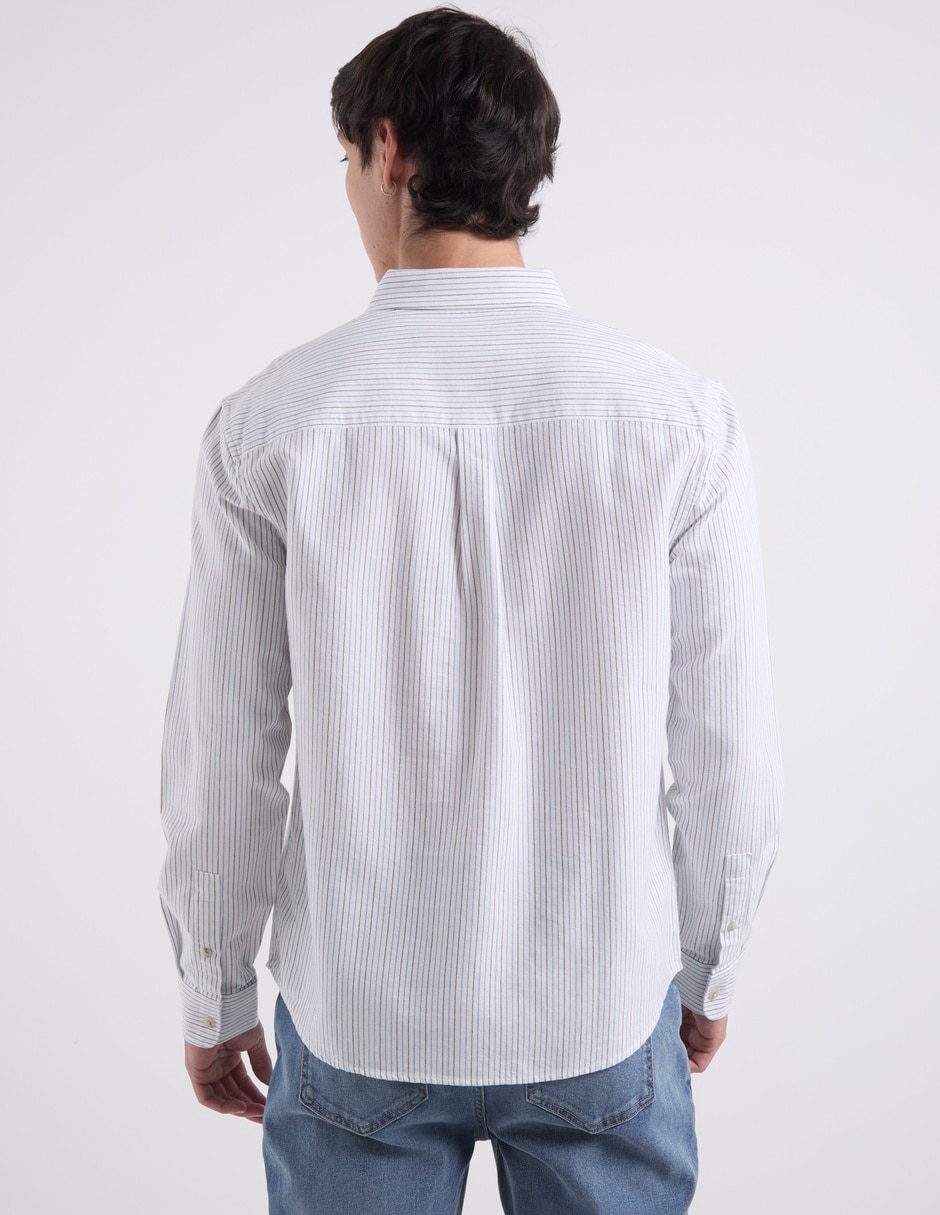 Camisa casual de algodón manga larga para hombre 6