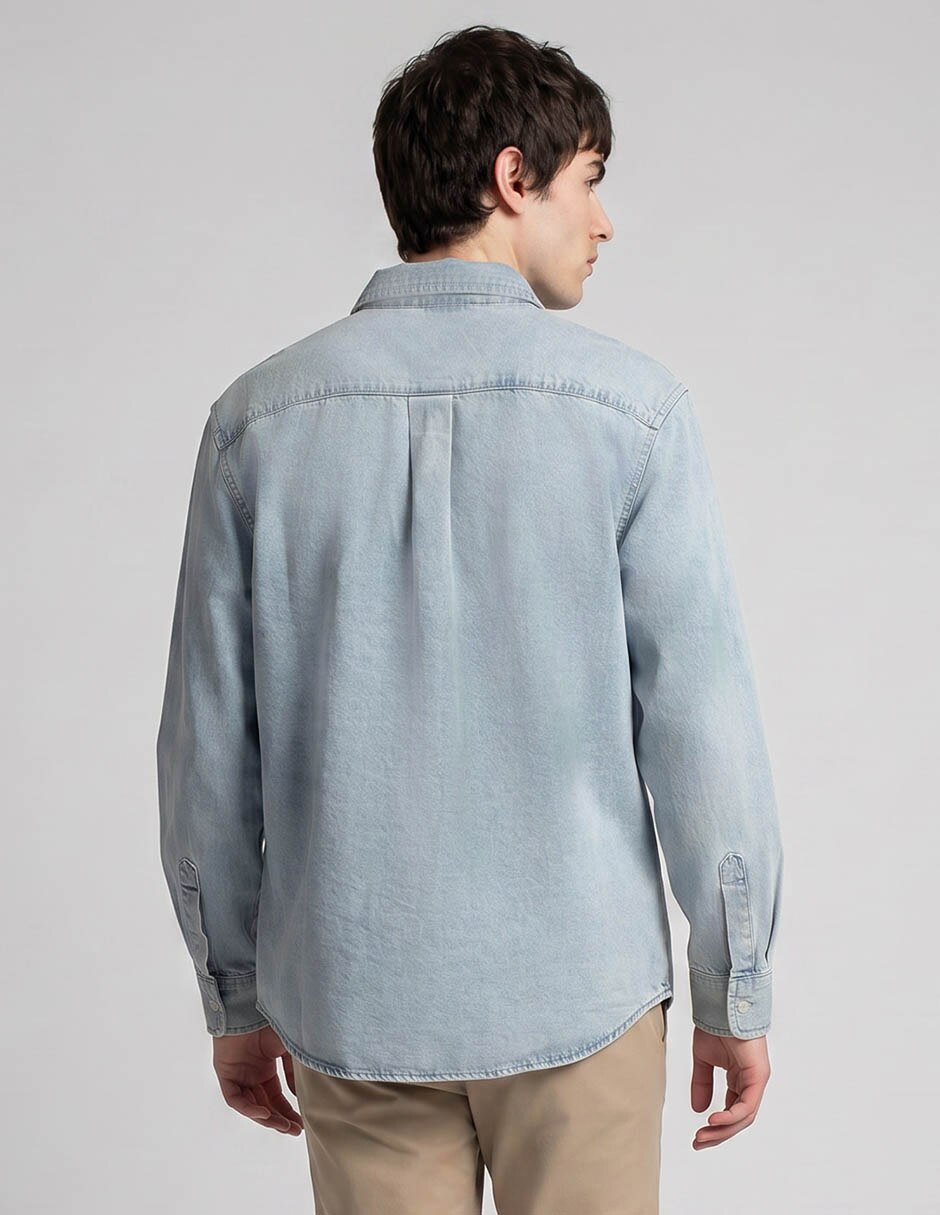 Camisa casual de algodón manga larga para hombre 4