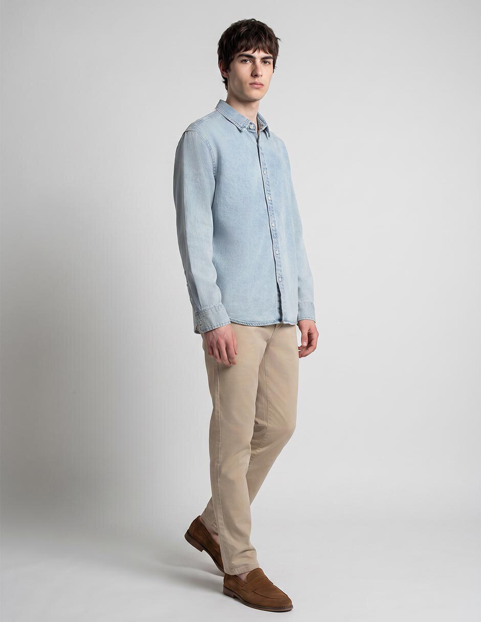 Camisa casual de algodón manga larga para hombre 3
