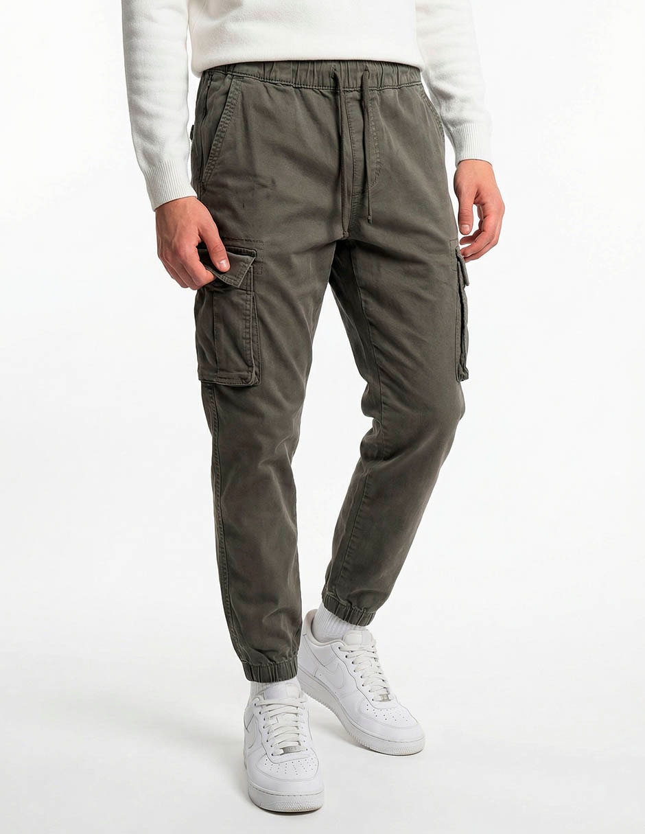 Pantalón jogger regular de algodón para hombre 1
