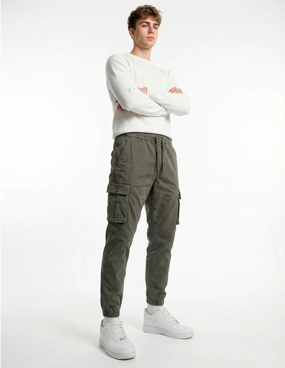Pantalón jogger regular de algodón para hombre 8