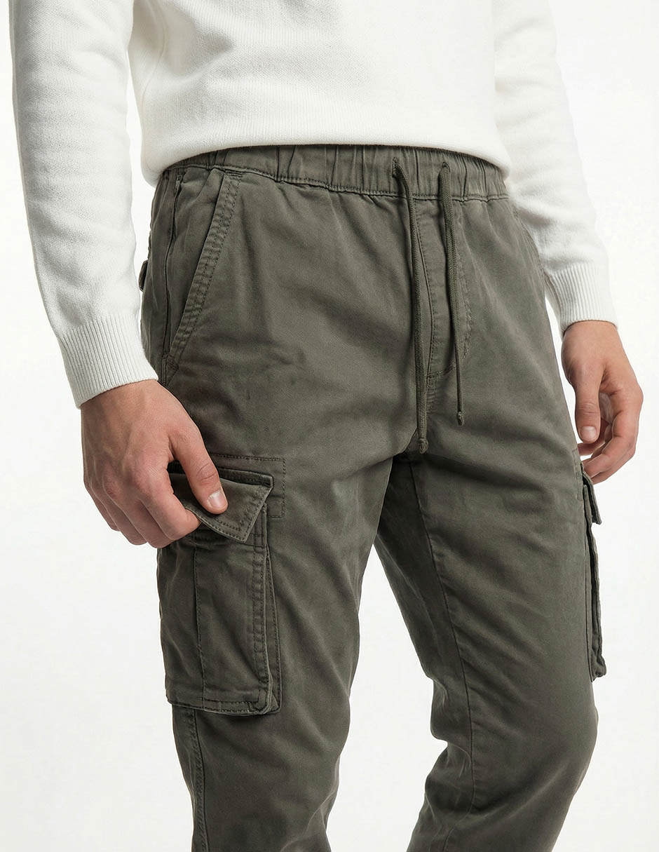 Pantalón jogger regular de algodón para hombre 9