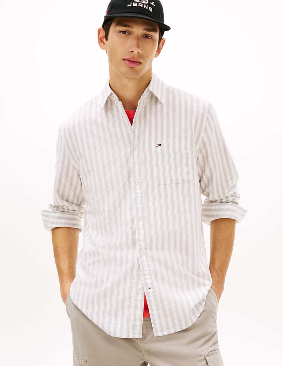 Camisa casual de algodón manga larga para hombre Camisa casual de algodón manga larga para hombre