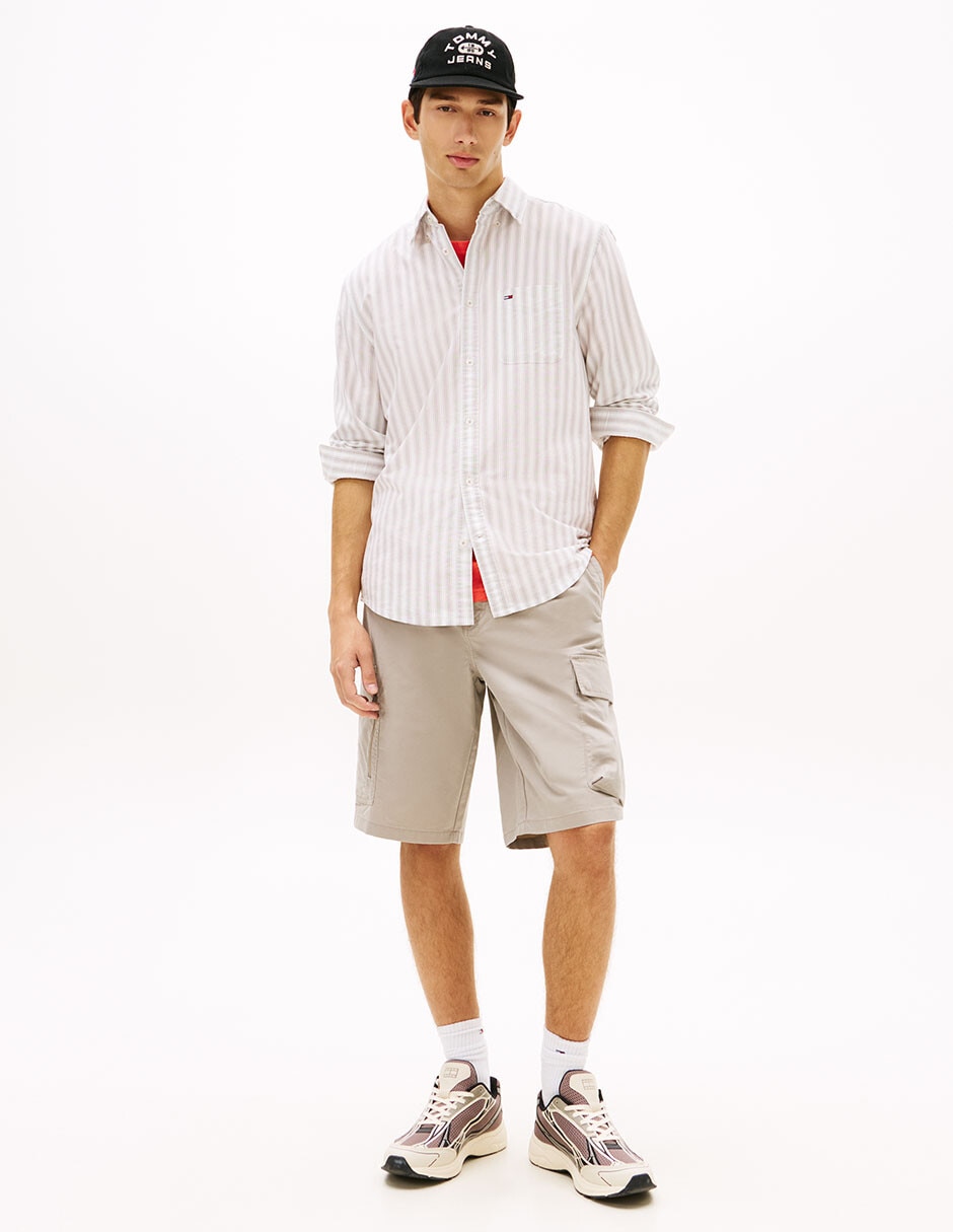 Camisa casual de algodón manga larga para hombre