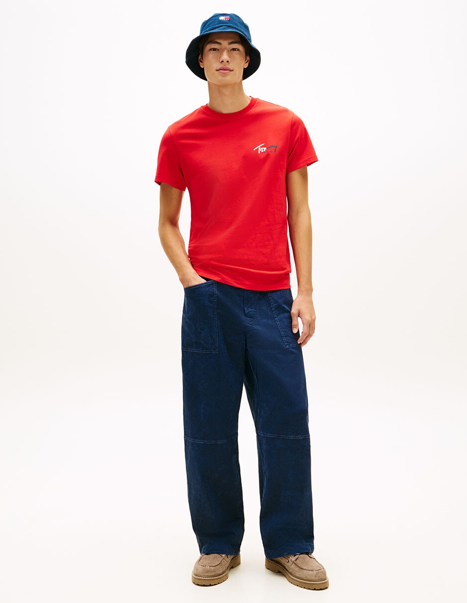 Playera tommy jeans signature cuello redondo para hombre