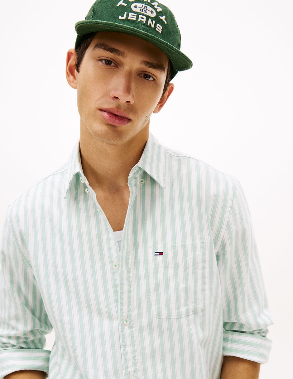 Camisa casual de algodón manga larga para hombre