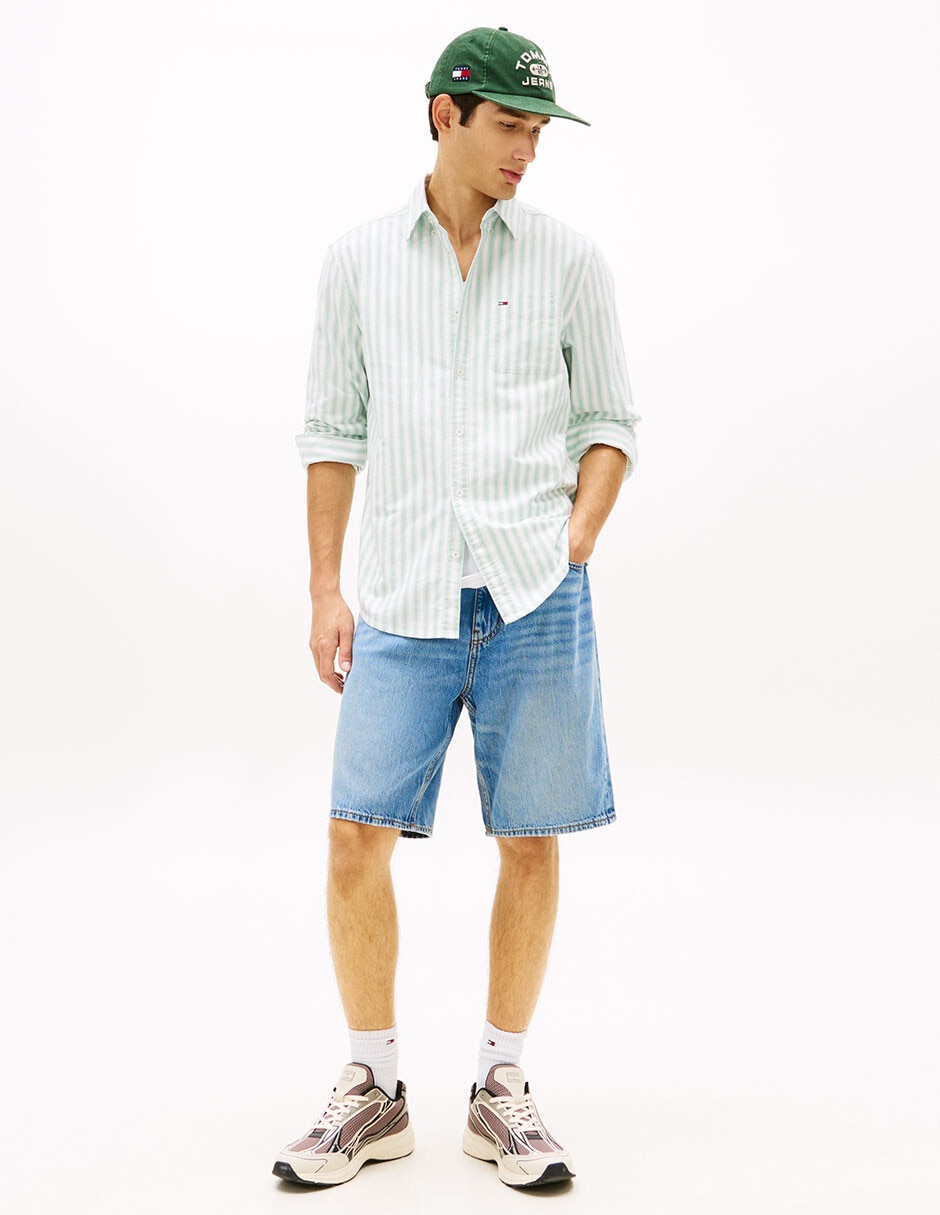 Camisa casual de algodón manga larga para hombre