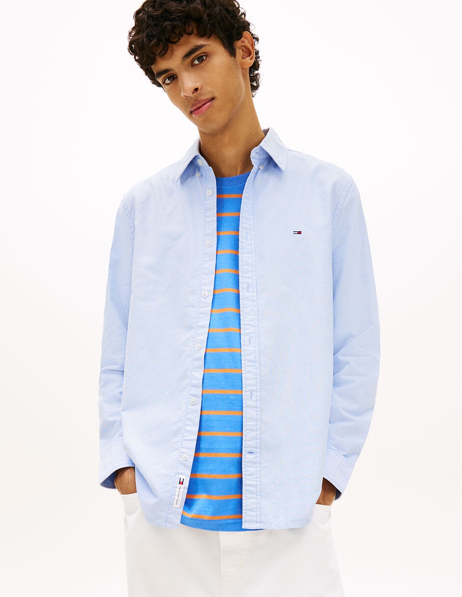 Camisa casual de algodón manga larga para hombre Camisa casual de algodón manga larga para hombre
