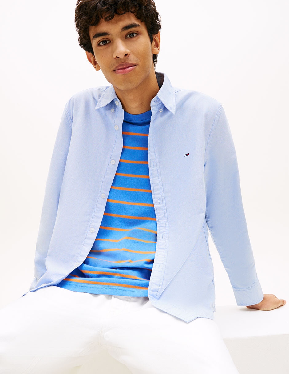 Camisa casual de algodón manga larga para hombre 4