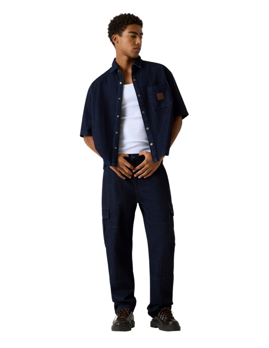 Jeans cargo Guess lavado obscuro para hombre
