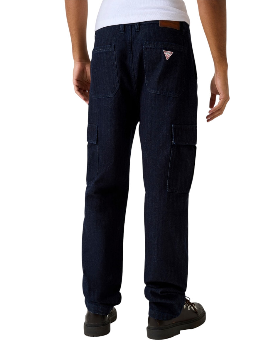 Jeans cargo Guess lavado obscuro para hombre