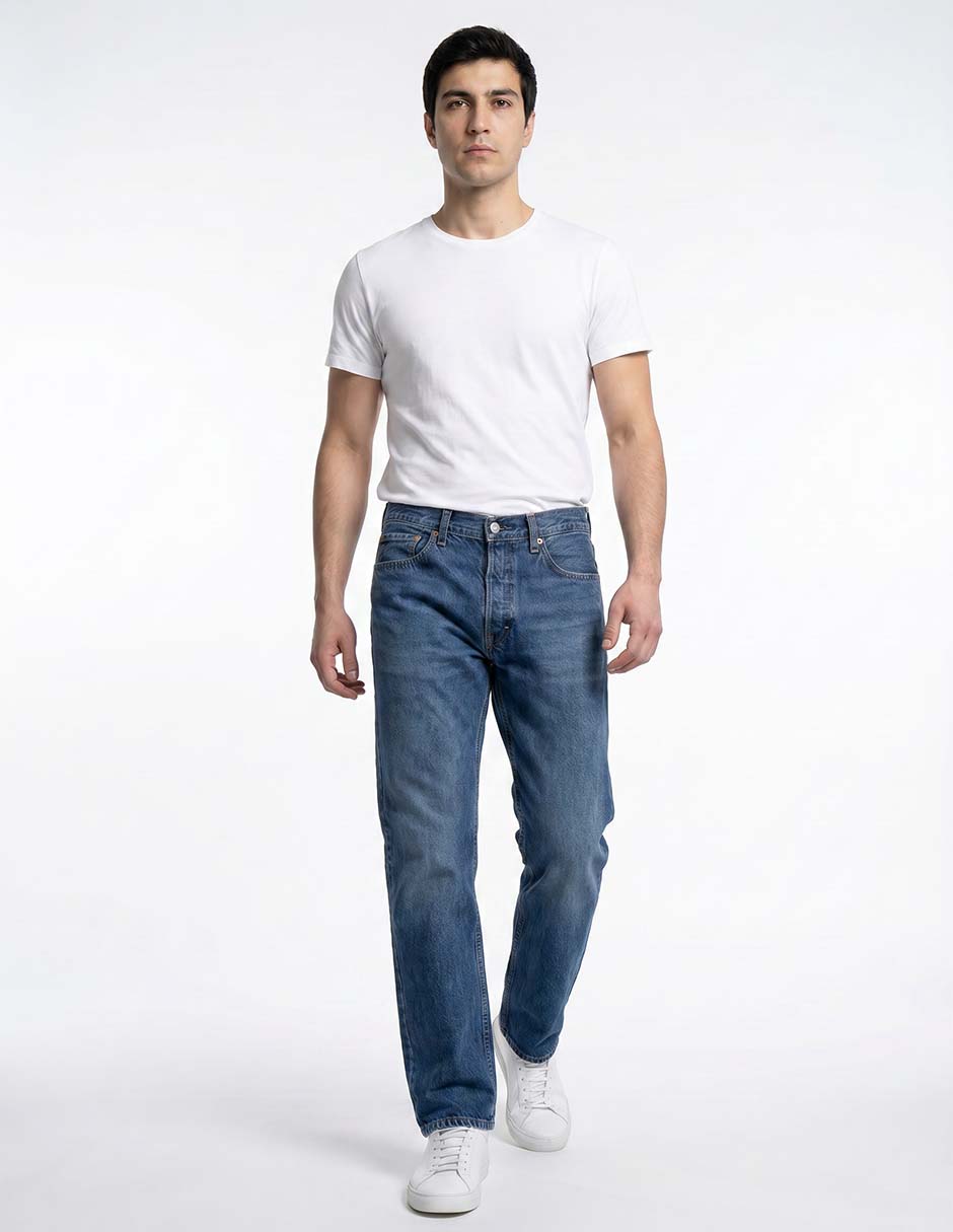Jeans straight 555 lavado medio para hombre 3