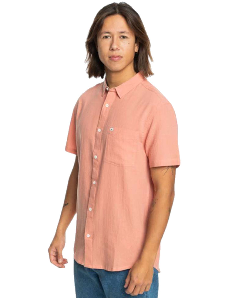 Camisa casual Quiksilver de algodón manga corta para hombre