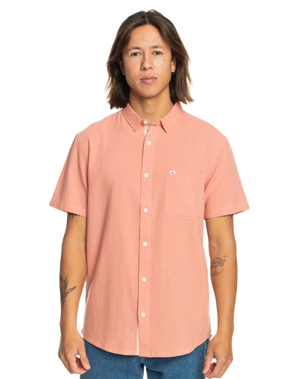 Camisa casual Quiksilver de algodón manga corta para hombre