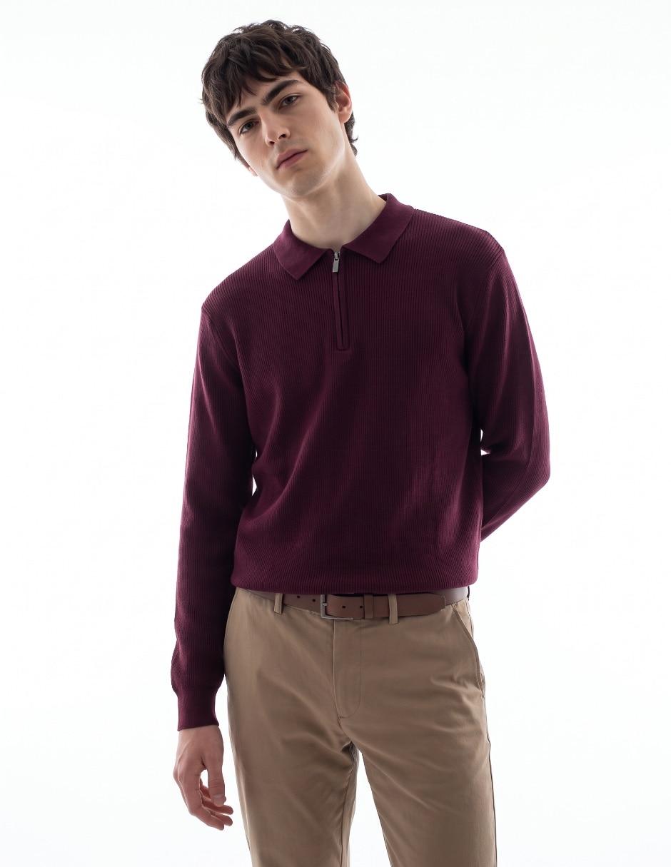 Suéter cuello polo para hombre Suéter cuello polo para hombre
