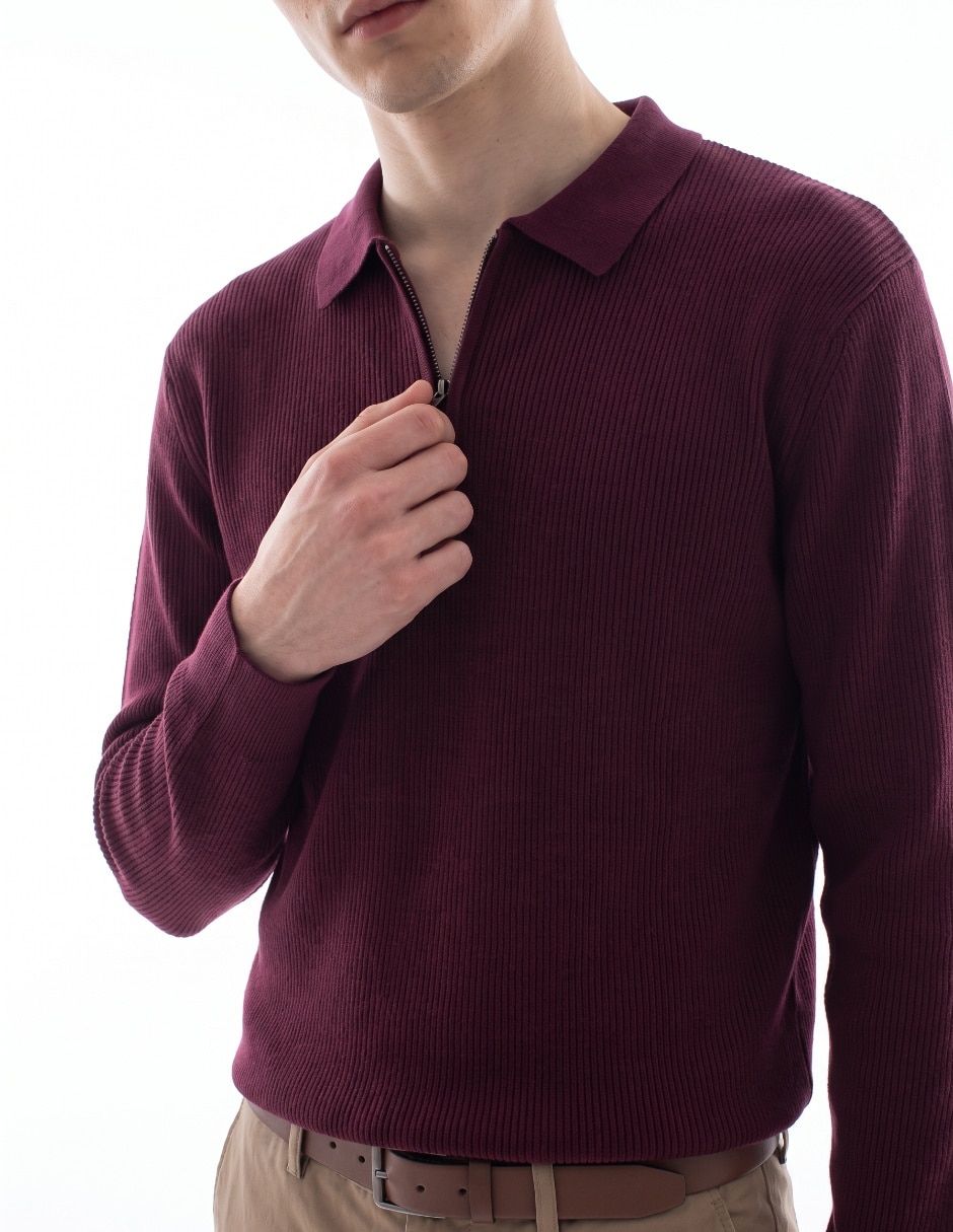Suéter cuello polo para hombre 4