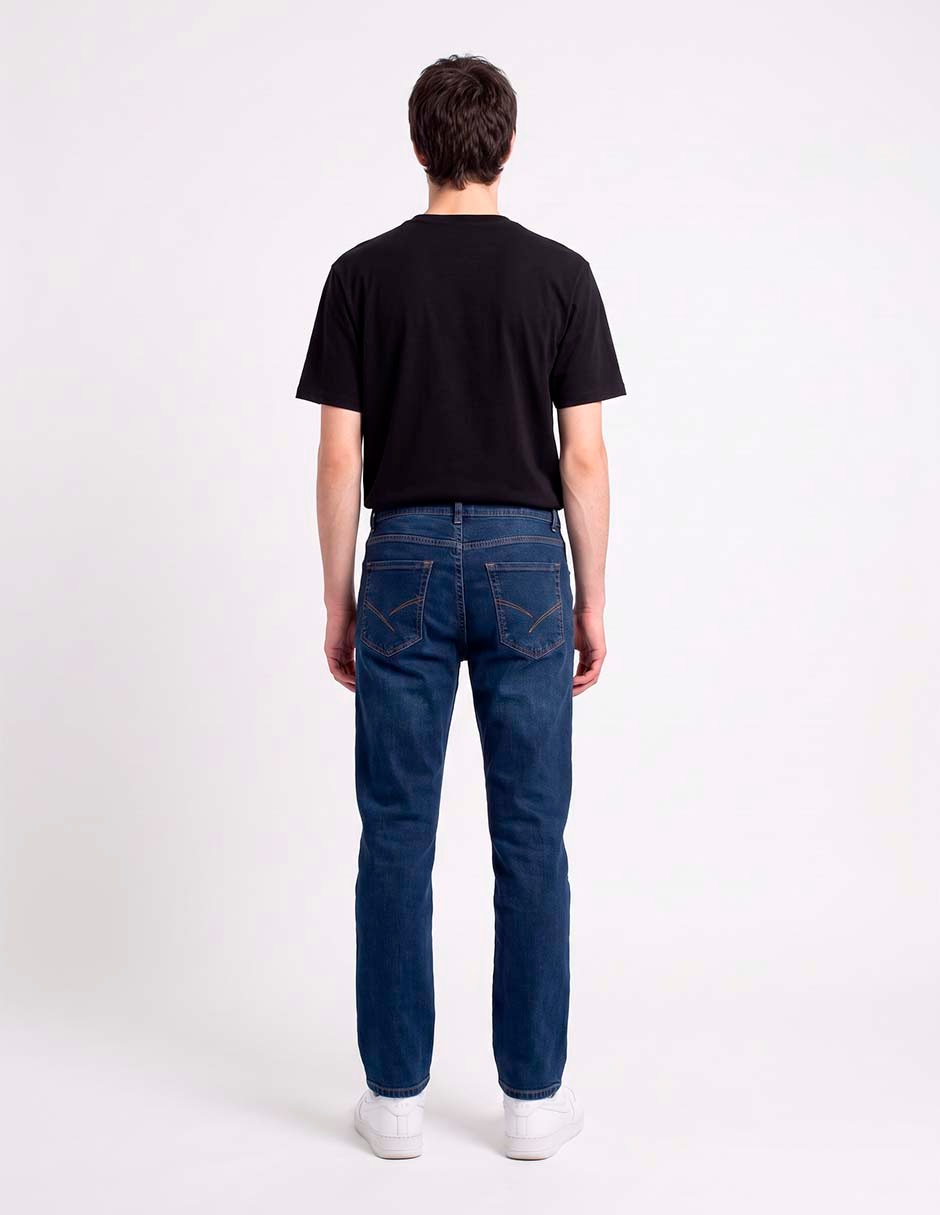 Jeans slim deslavado para hombre 4
