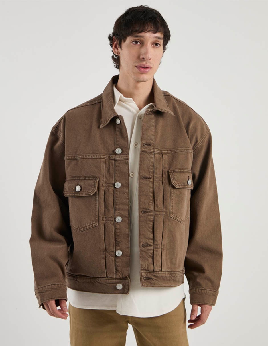 Chamarra denim american eagle denim jacket de algodón sin capucha para hombre