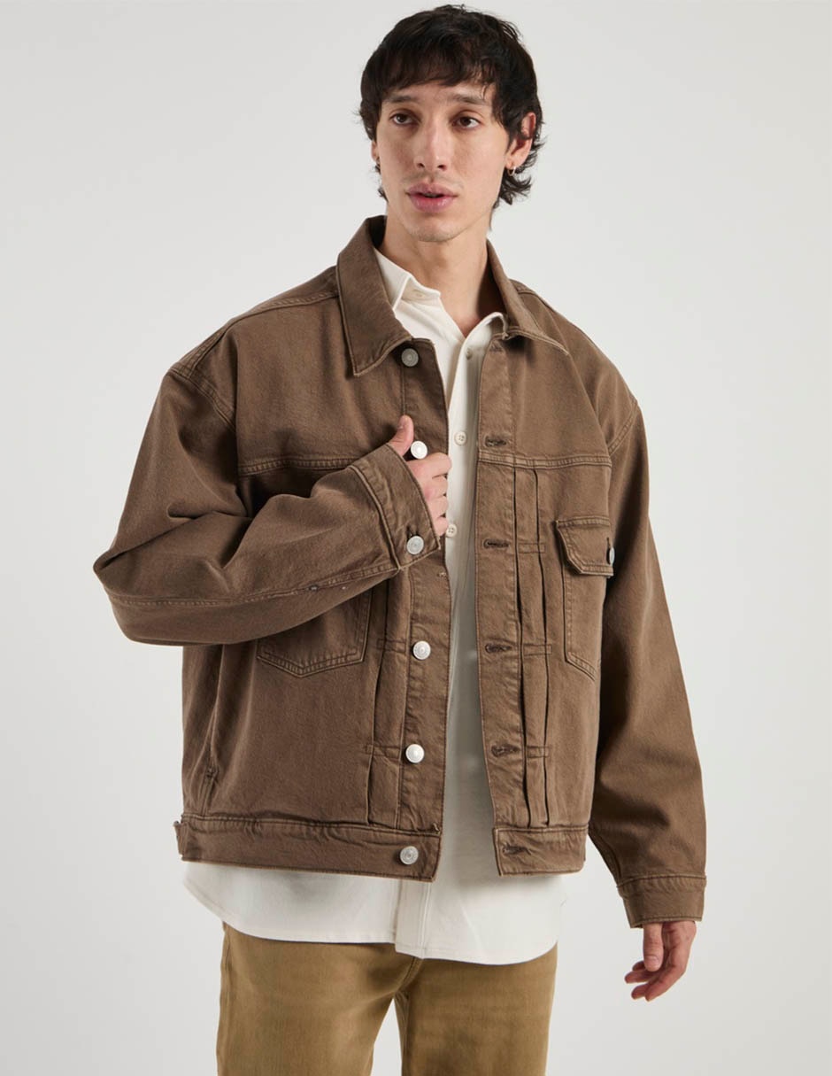 Chamarra denim american eagle denim jacket de algodón sin capucha para hombre