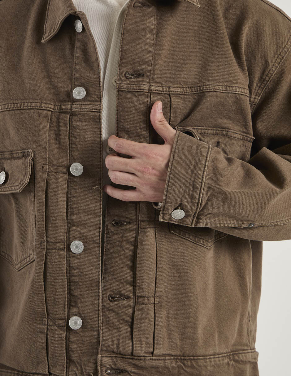 Chamarra denim american eagle denim jacket de algodón sin capucha para hombre