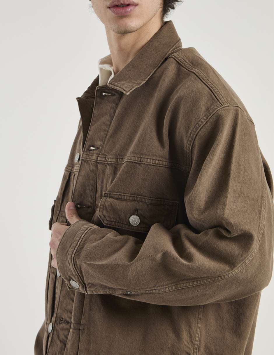 Chamarra denim american eagle denim jacket de algodón sin capucha para hombre