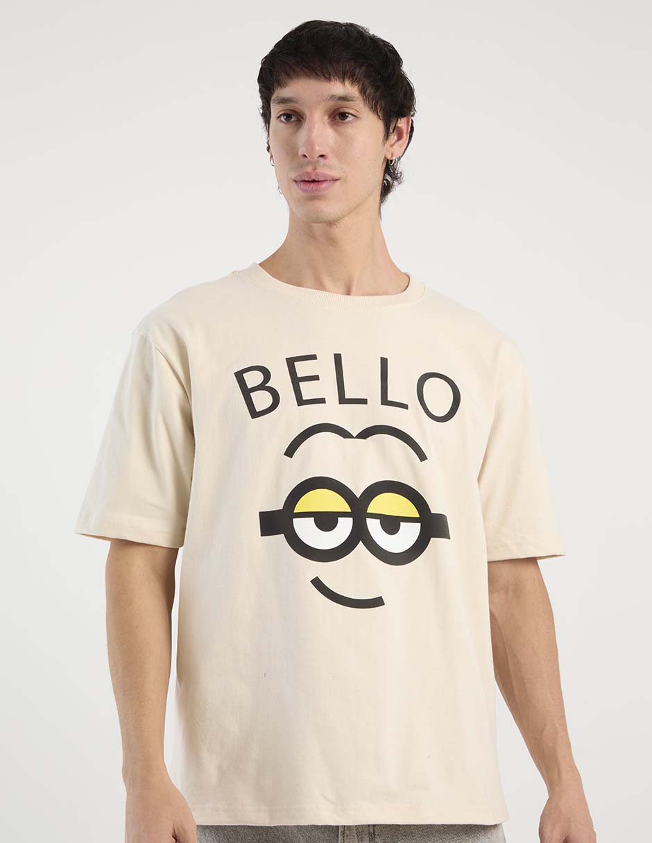 Playera minions cuello redondo para hombre