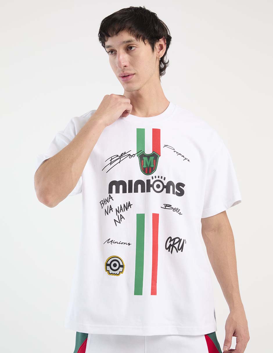 Playera minions cuello redondo para hombre