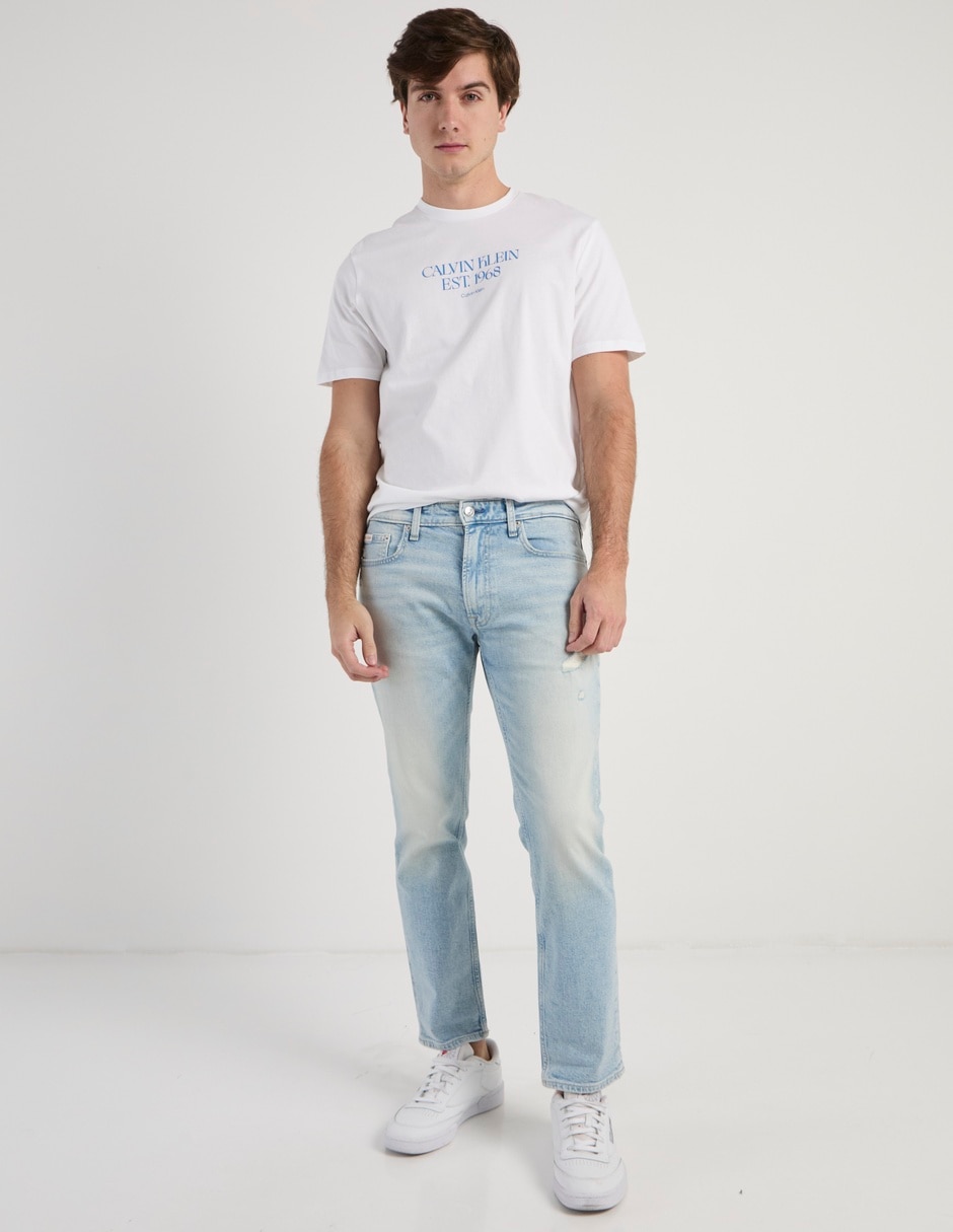 Jeans slim deslavado para hombre 2
