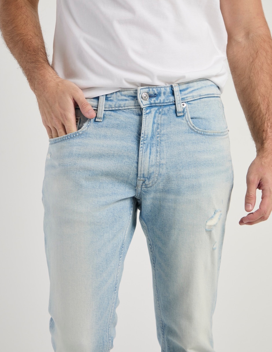 Jeans slim deslavado para hombre 3