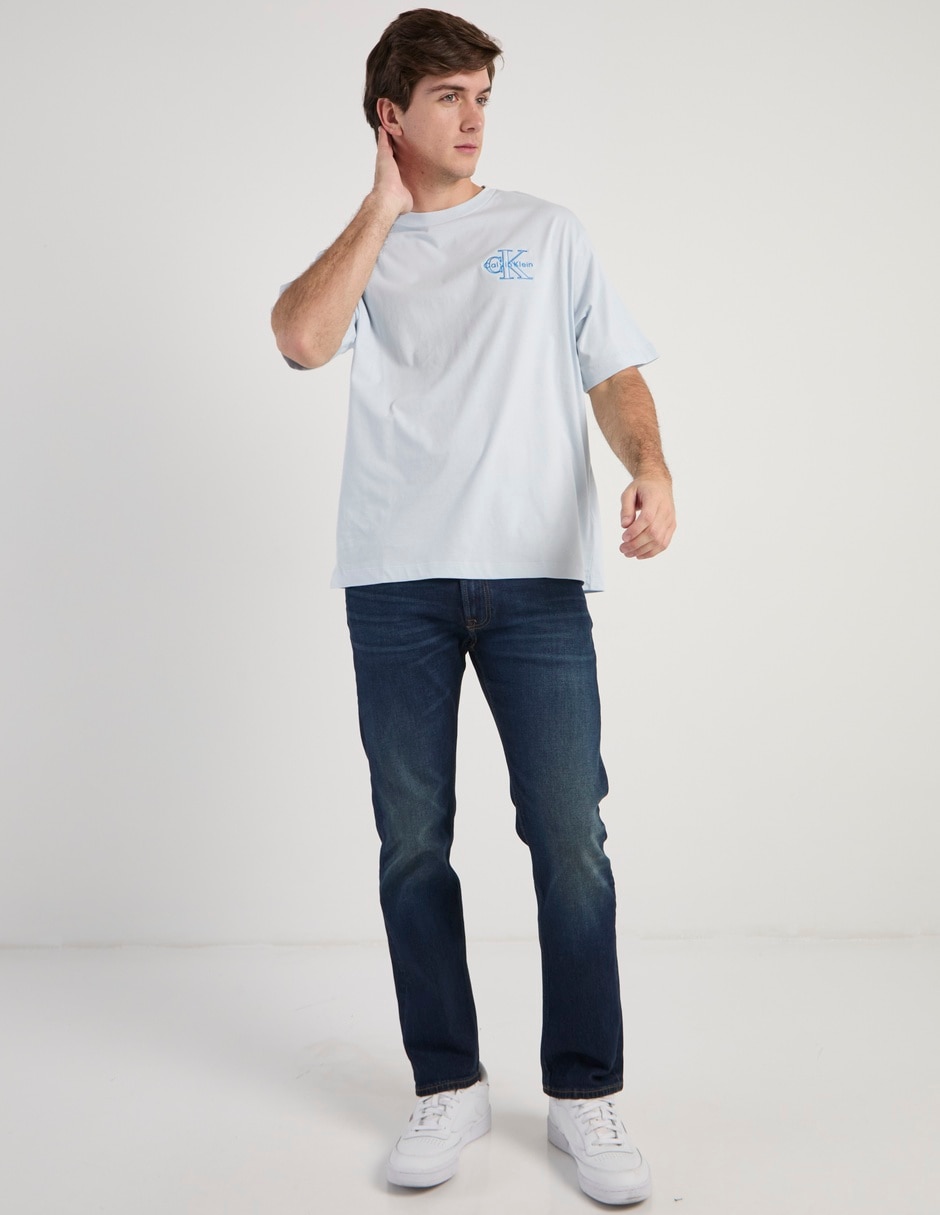 Jeans straight Ck deslavado para hombre