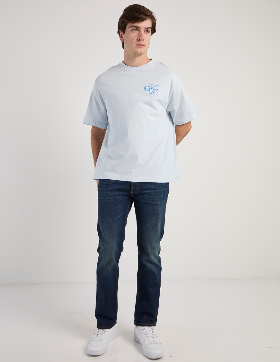 Jeans straight Ck deslavado para hombre