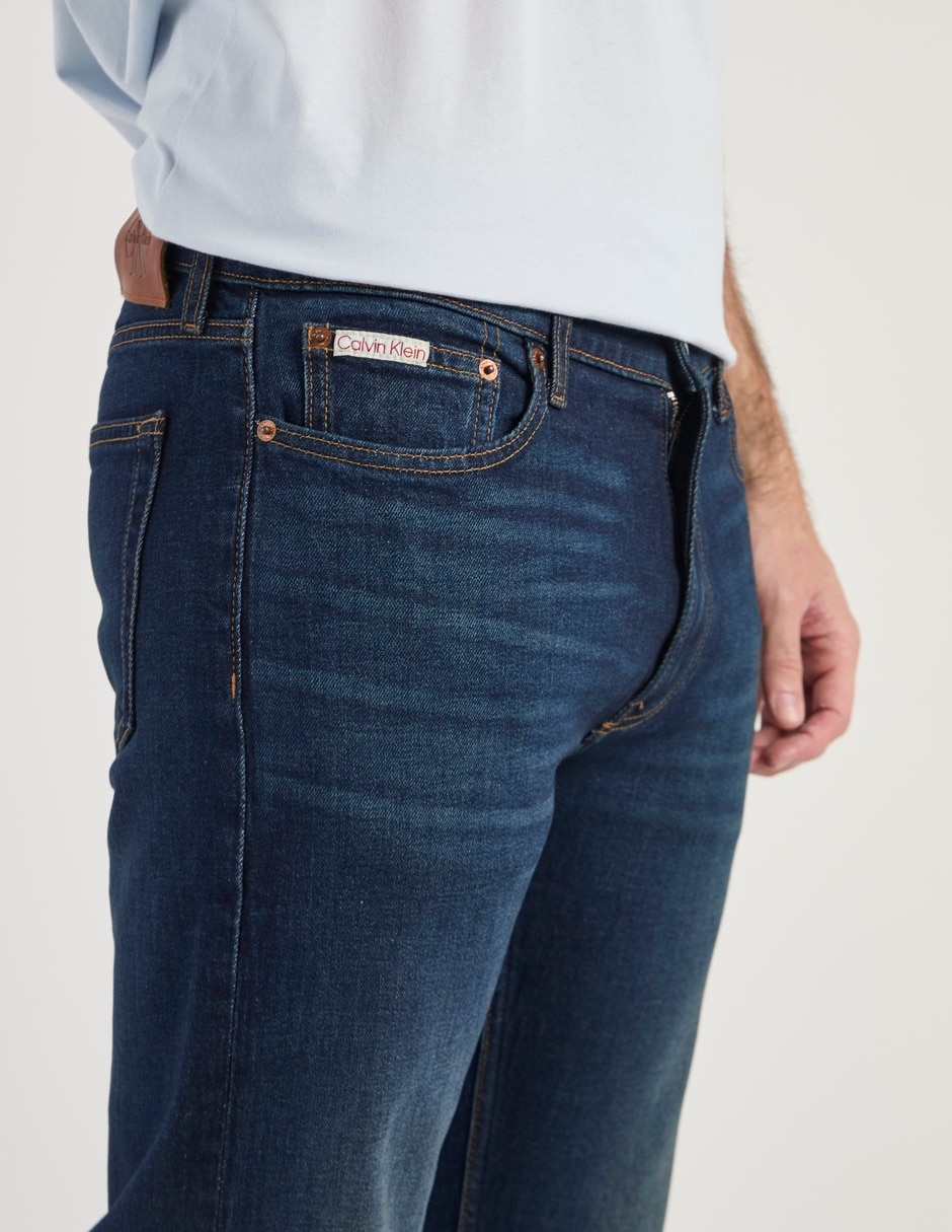 Jeans straight Ck deslavado para hombre