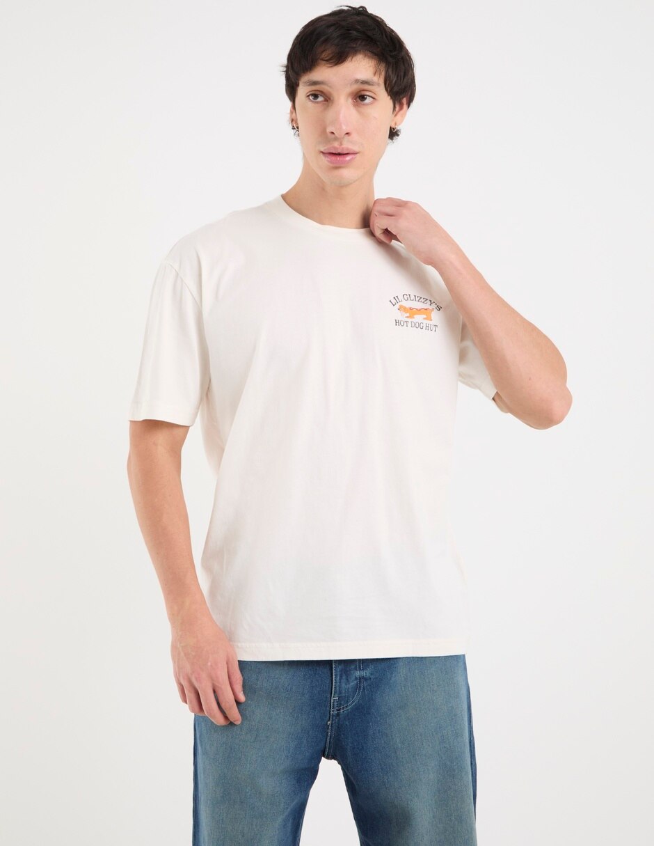 Playera Lil Glizzy's Hot Dog Hut manga corta para hombre 2