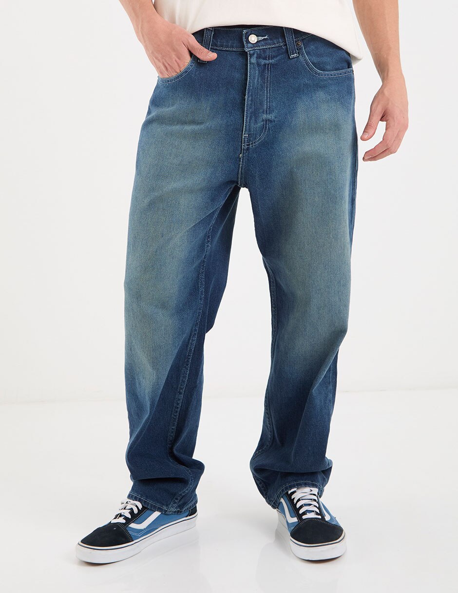 Jeans regular deslavado para hombre