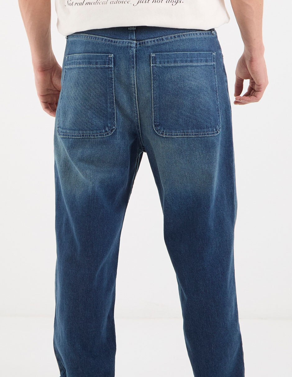 Jeans regular deslavado para hombre 5