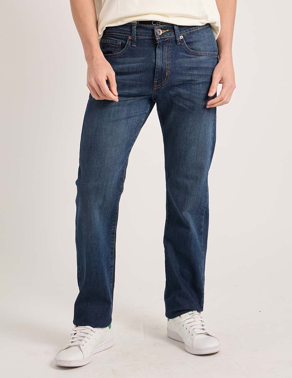 Jeans straight deslavado para hombre