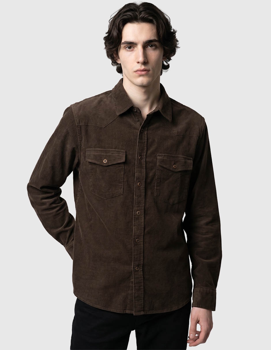 Camisa casual de algodón manga larga para hombre Camisa casual de algodón manga larga para hombre