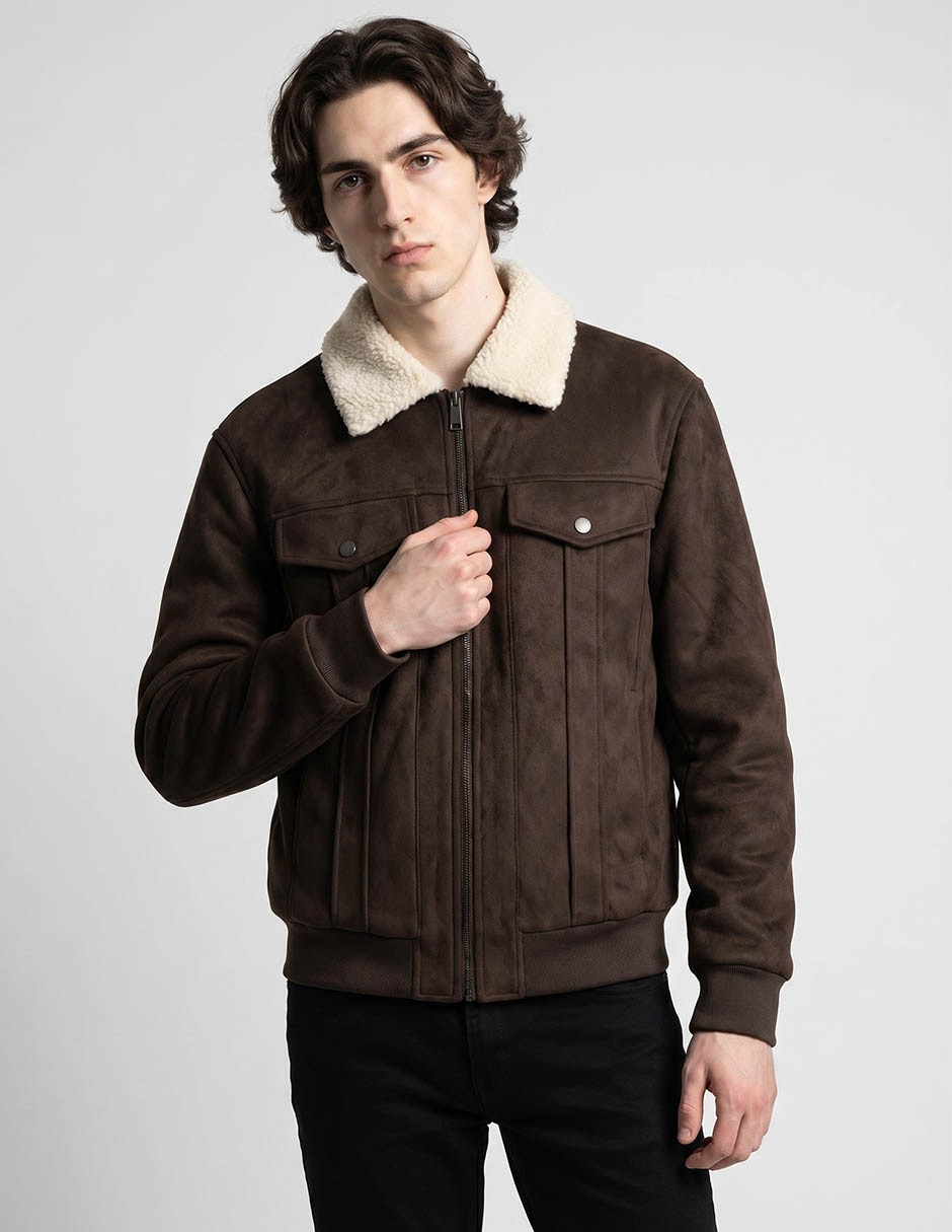 Chamarra casual con bolsillos para hombre