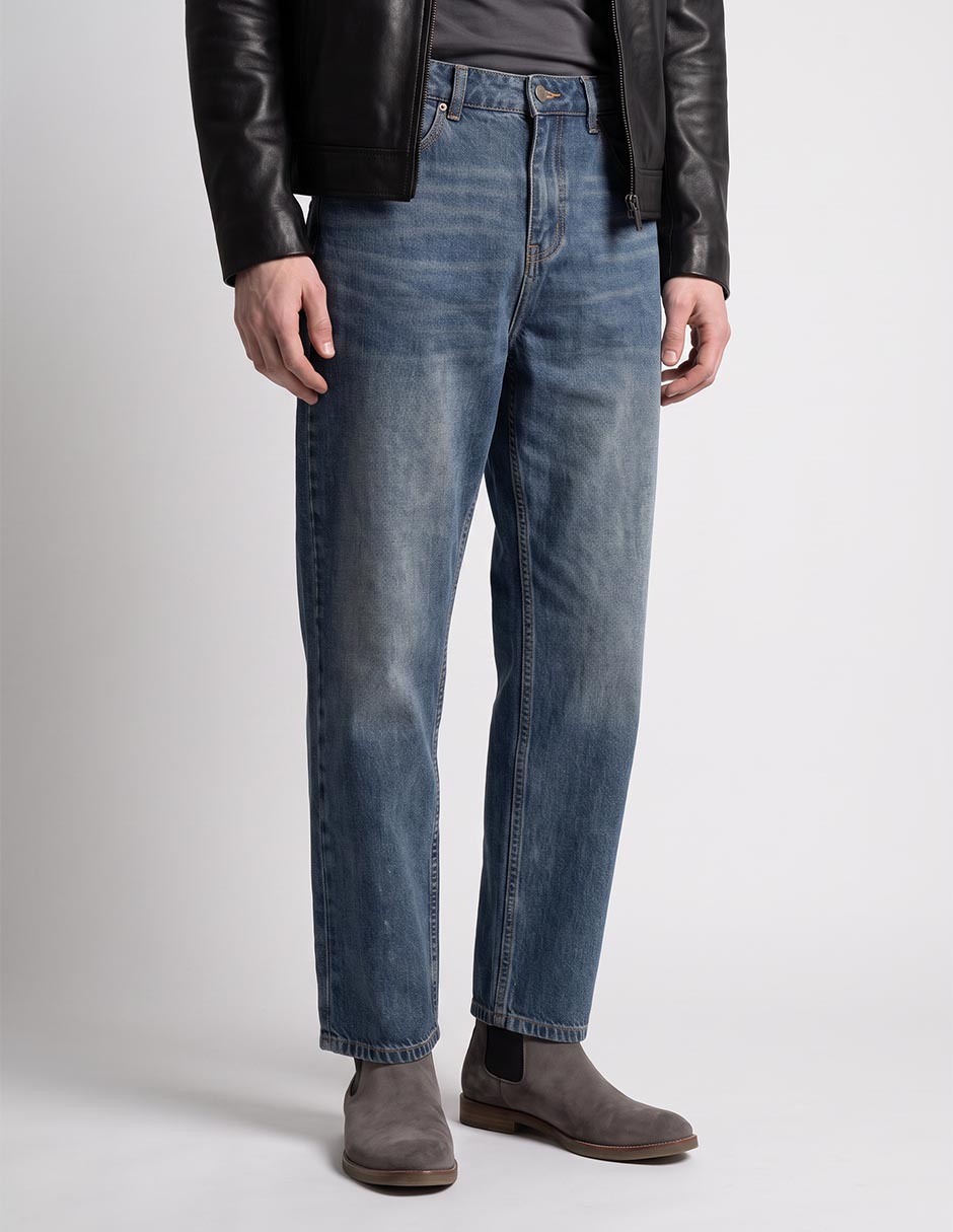 Jeans straight lavado whisker para hombre Jeans straight lavado whisker para hombre