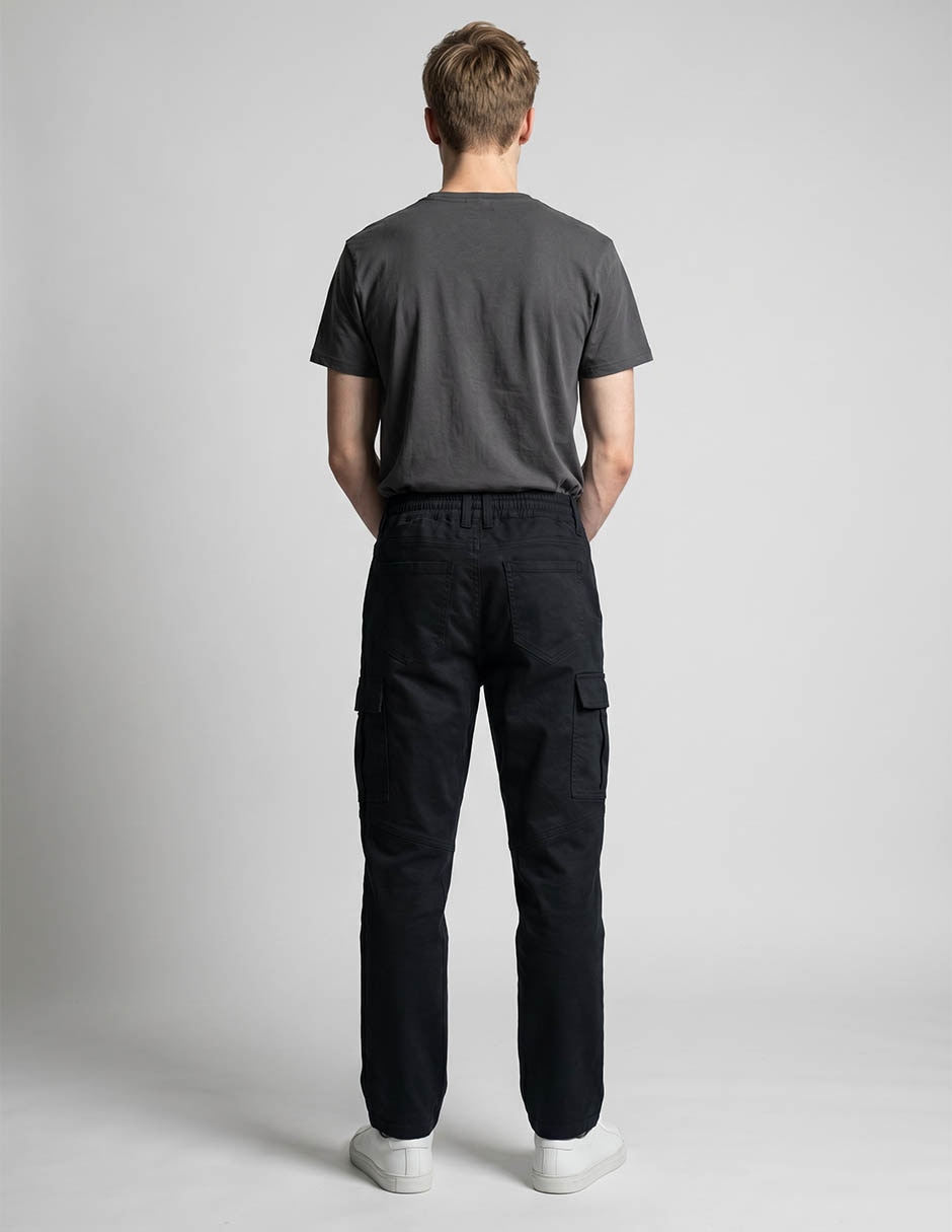 Pantalón cargo cargo straight de algodón para hombre 2