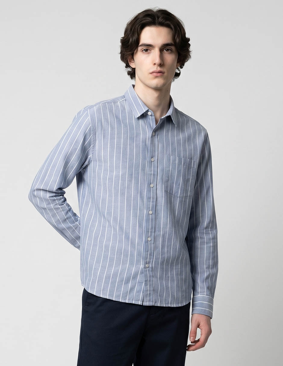 Camisa casual de algodón manga larga para hombre Camisa casual de algodón manga larga para hombre