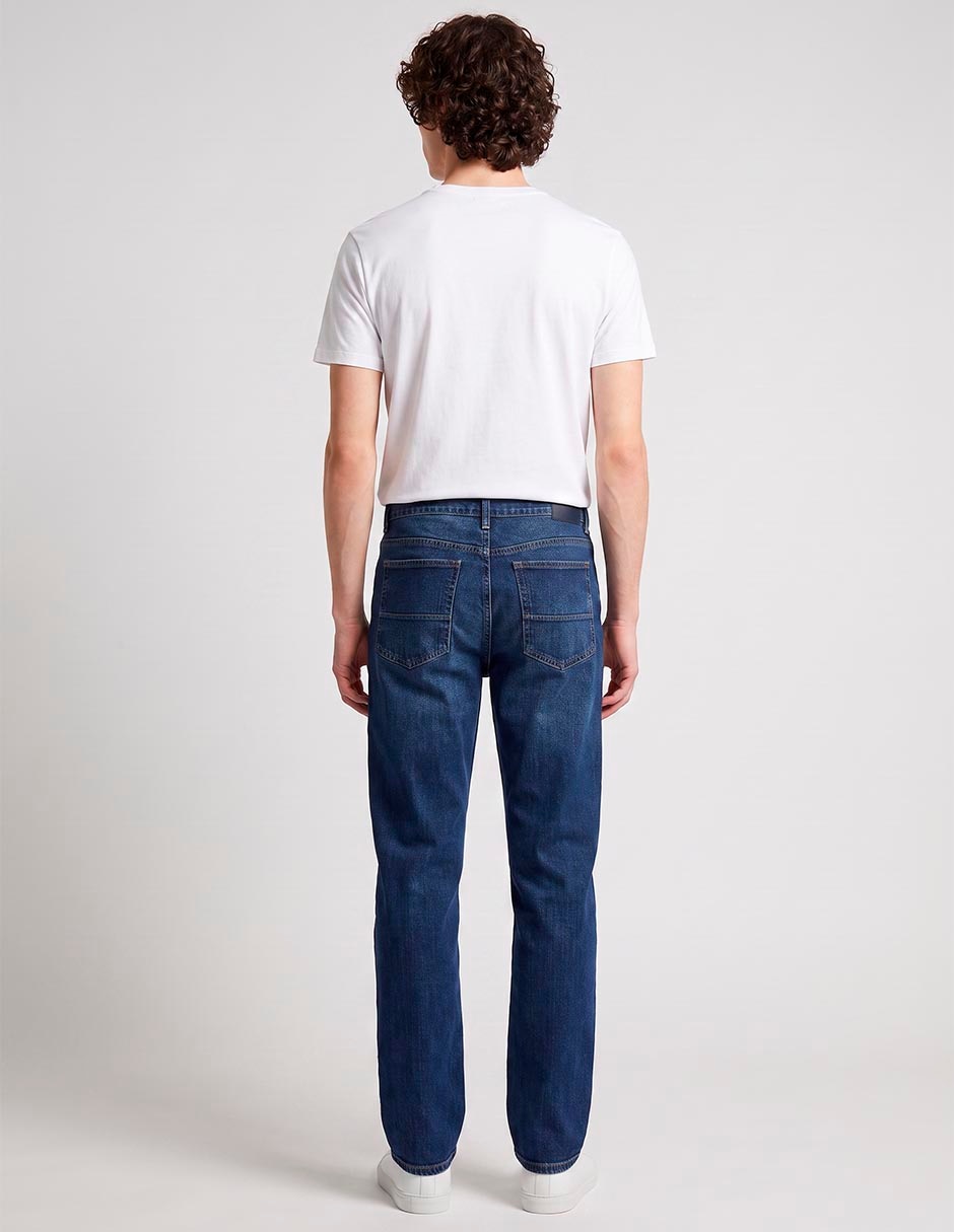 Jeans straight lavado obscuro para hombre 2
