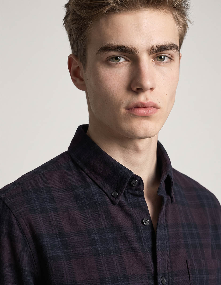 Camisa casual de algodón manga larga para hombre 2