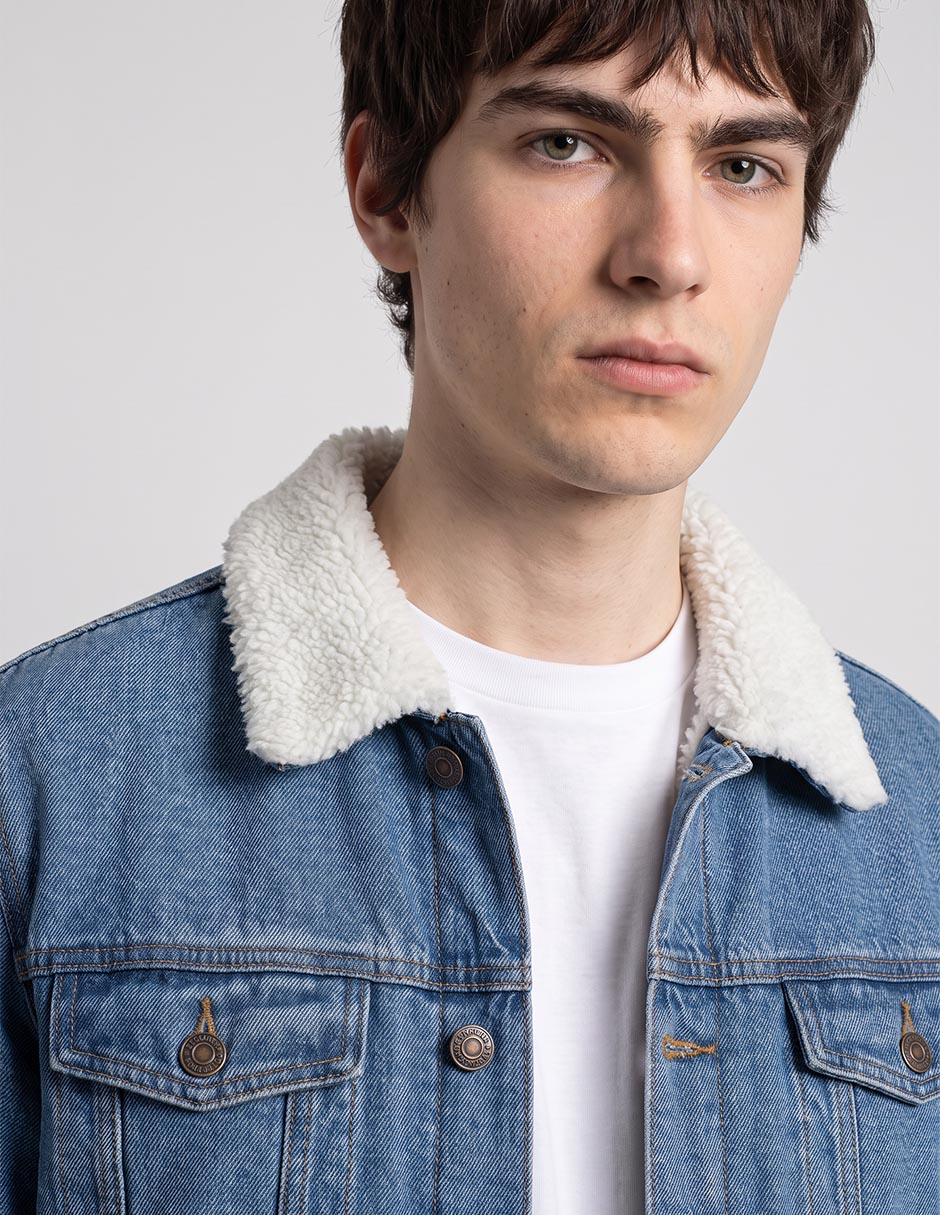 Chamarra casual de mezclilla con bolsillos para hombre 3