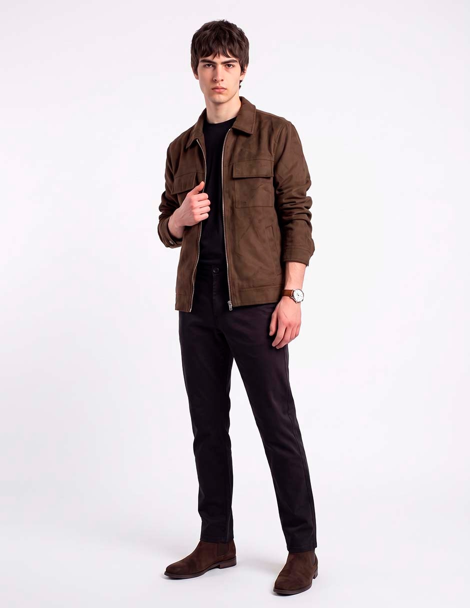 Chamarra casual con bolsillos para hombre Chamarra casual con bolsillos para hombre