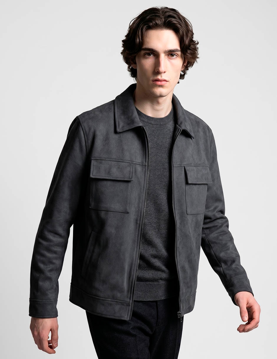 Chamarra casual con bolsillos para hombre Chamarra casual con bolsillos para hombre