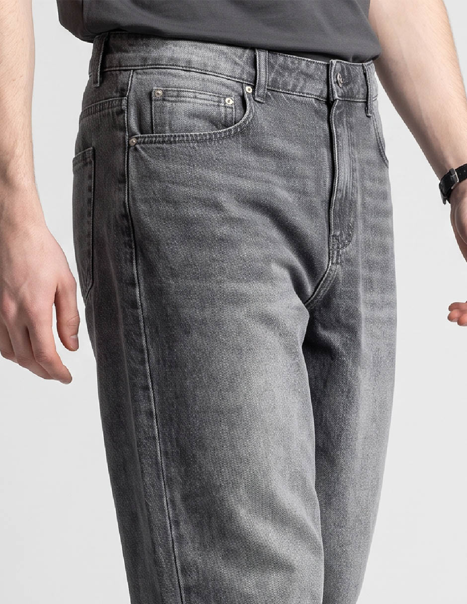 Jeans straight lavado claro para hombre 3