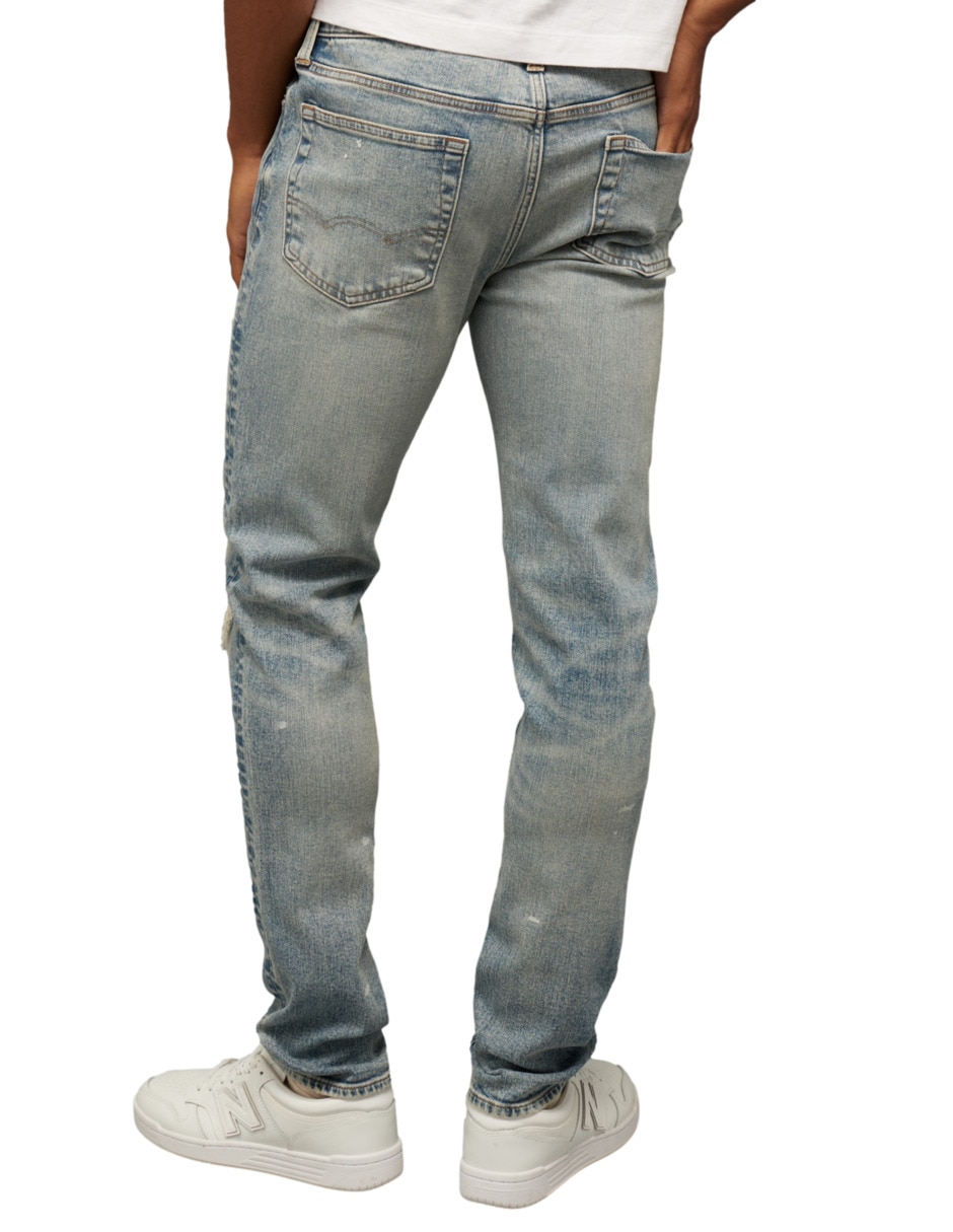 Jeans skinny American Eagle lavado obscuro para hombre